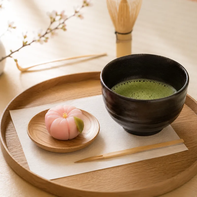 抹茶と生菓子のセット