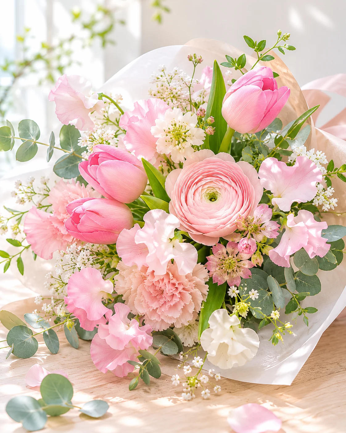 季節の花のブーケ